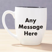 Custom Name Bistro Coffee Mug - Personalized Any Text Ceramic Mug - LED Gift Works