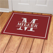 Family Name and Initial Personalized Doormat - Custom Monogram Welcome Mat - LED Gift Works