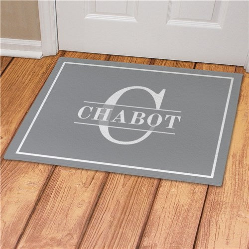 Family Name and Initial Personalized Doormat - Custom Monogram Welcome Mat - LED Gift Works