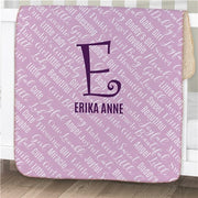 Personalized Baby Name Sherpa Baby Blanket - Custom Name Baby Blanket - LED Gift Works