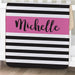 Personalized Baby Stripes Baby Blanket - Cute Striped Baby Throw - Way Up Gifts