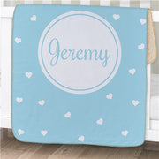 Personalized Baby Hearts Sherpa Blanket - Heart Pattern Baby Blanket - LED Gift Works