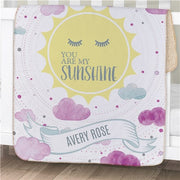 Personalized You Are My Sunshine Baby Sherpa Blanket - Infant Sunshine Blanket - LED Gift Works
