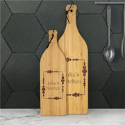 Engraved Wine Bottle Cutting Board - Personalized Kitchen Gift for Wine Lovers - LED Gift Works
