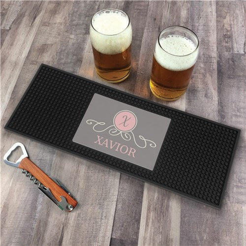 Personalized Family Name Bar Mat - Custom Home Bar Gift - LED Gift Works