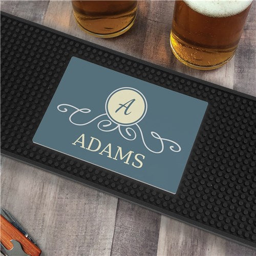 Personalized Family Name Bar Mat - Custom Home Bar Gift - LED Gift Works