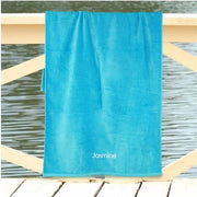 Block Font Custom Name Embroidered Beach Towel - LED Gift Works