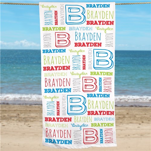 Custom Kid's Name Beach Towel - LED Gift Works