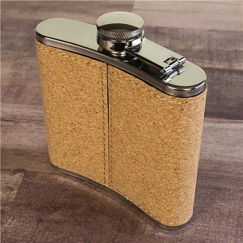 Custom Engraved Cork Flask - Groomsmen Gift with Circle Name Design - Way Up Gifts