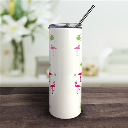 Let's Flamingle Tumbler - Personalized Tropical Design with Straw - Way Up Gifts