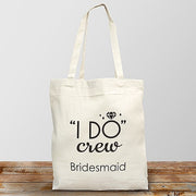 Custom Canvas Tote - Personalized "I Do Crew" Bridal Party Bag - LED Gift Works