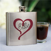 Heart Name Flask - Personalized Bridesmaid Gift with Custom Engraving - LED Gift Works