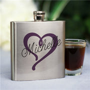 Heart Name Flask - Personalized Bridesmaid Gift with Custom Engraving - LED Gift Works