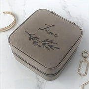 Custom Travel Jewelry Box - Simple Branch & Name Engraved Bridesmaid Gift - LED Gift Works