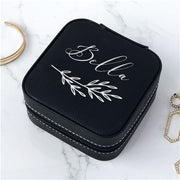 Custom Travel Jewelry Box - Simple Branch & Name Engraved Bridesmaid Gift - LED Gift Works