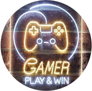 Gamer Play Win Game Room LED Light Sign - LED Gift Works