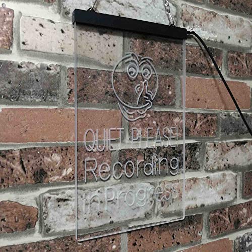 Quiet Please Recording in Progress Studio LED Light Sign - LED Gift Works