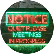 Quiet Please Meeting in Progress LED Light Sign - LED Gift Works