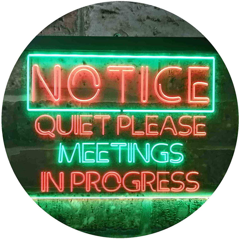 Quiet Please Meeting in Progress LED Light Sign - LED Gift Works