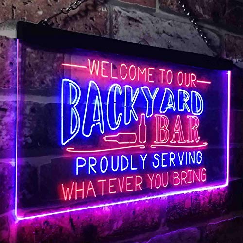 Backyard Bar Welcome Home Bar LED Light Sign - Way Up Gifts