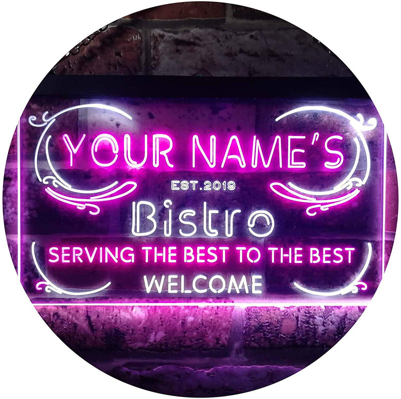 Personalized Bistro LED Light Sign - LED Gift Works