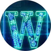 Family Name Letter W Monogram Initial LED Light Sign - LED Gift Works