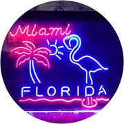 Miami Florida Flamingo LED Light Sign - LED Gift Works
