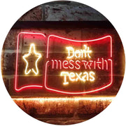 Don't Mess with Texas Flag Garage LED Light Sign - LED Gift Works