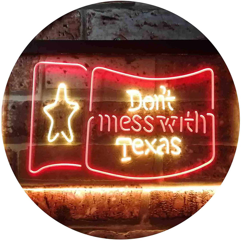 Don't Mess with Texas Flag Garage LED Light Sign - LED Gift Works