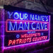 Personalized Patriots Country Man Cave LED Light Sign - Way Up Gifts