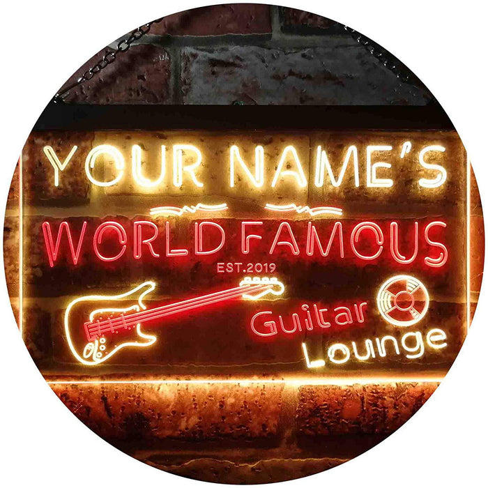 Personalized Guitar Lounge Music Room Studio LED Light Sign - Way Up Gifts