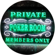 Private Poker Room Members Only LED Light Sign - LED Gift Works