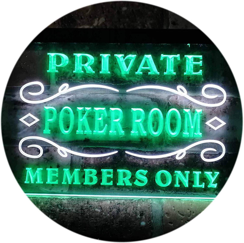 Private Poker Room Members Only LED Light Sign - LED Gift Works