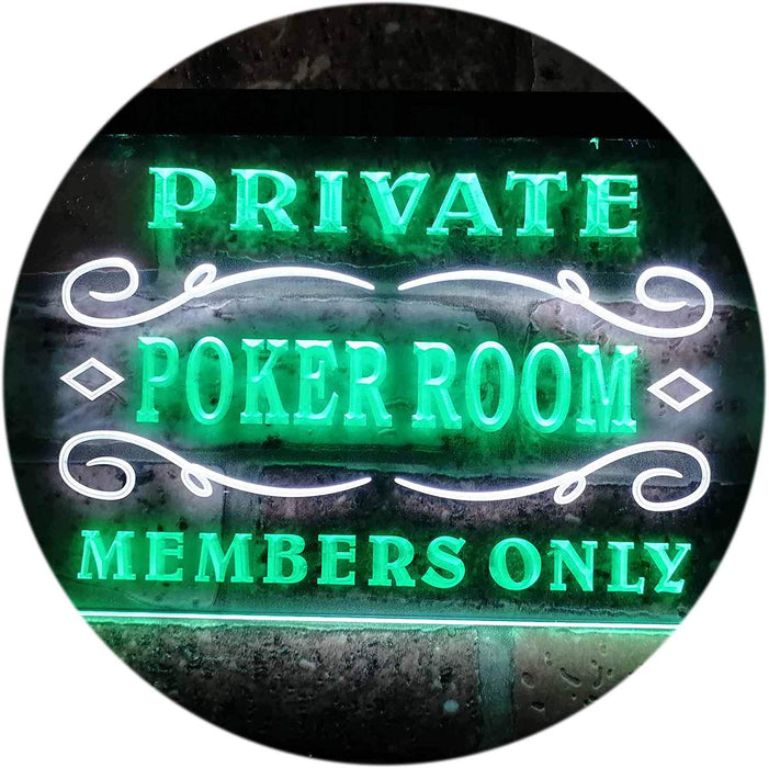 Private Poker Room Members Only LED Light Sign - Way Up Gifts