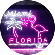 Miami Florida Flamingo LED Light Sign - LED Gift Works