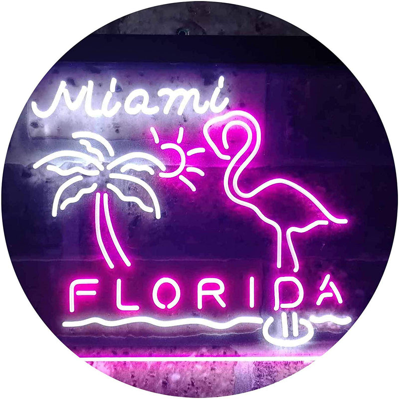 Miami Florida Flamingo LED Light Sign - LED Gift Works