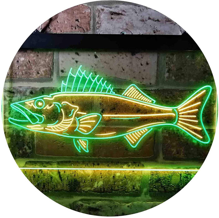 Walleye Fish Fishing Bait Store LED Light Sign - Way Up Gifts