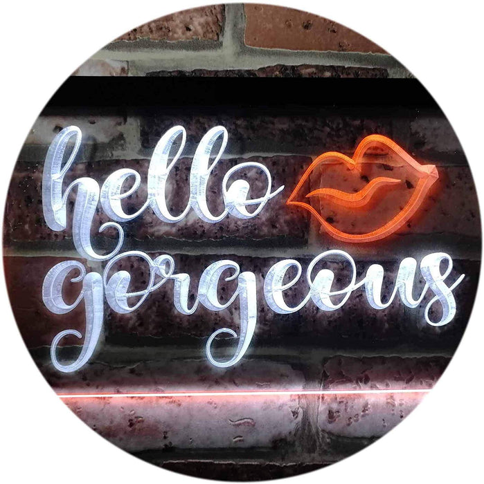 Lips Hello Gorgeous LED Light Sign - Way Up Gifts
