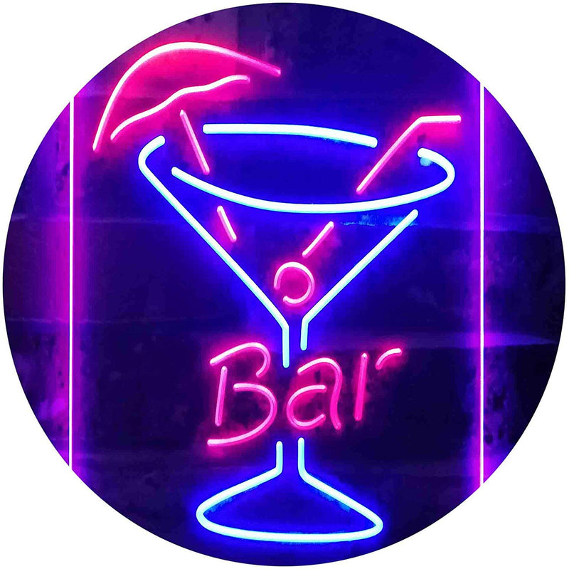 Cocktail Glass Bar LED Light Sign - LED Gift Works