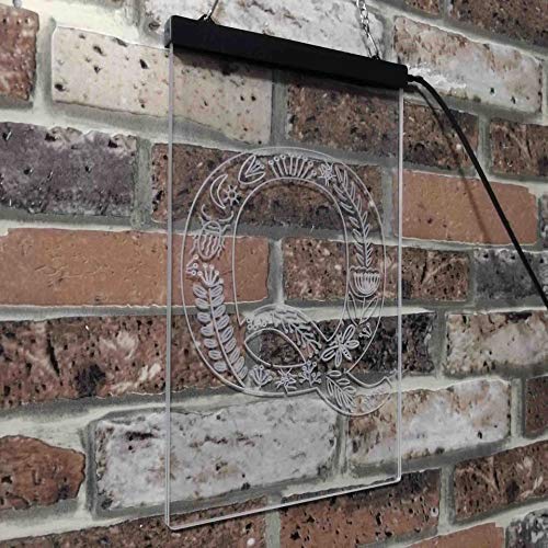 Family Name Letter Q Monogram Initial LED Light Sign - Way Up Gifts