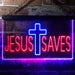 Cross Jesus Saves LED Light Sign - Way Up Gifts