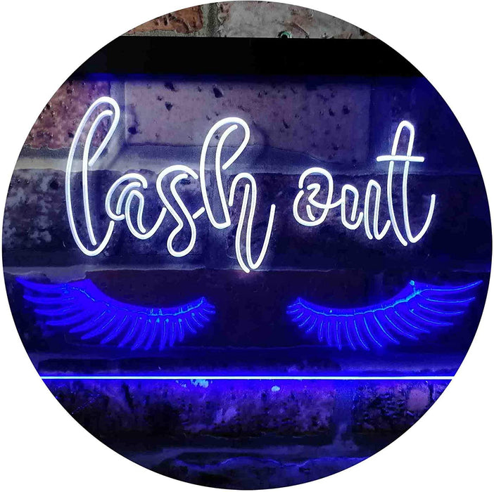 Eyelashes Lash Out Girl Room Beauty Decor LED Light Sign - Way Up Gifts