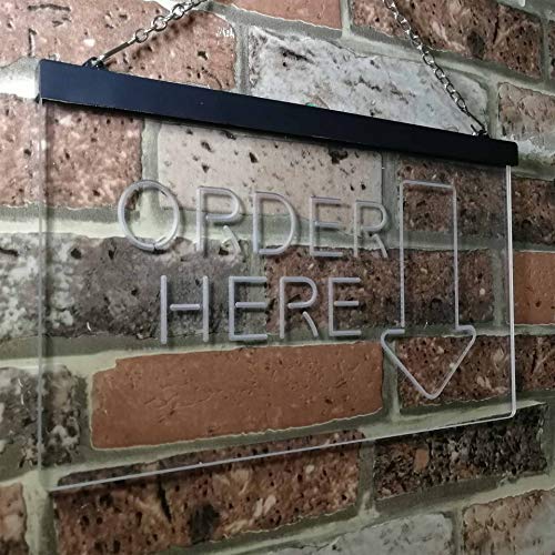 Arrow Order Here LED Light Sign - LED Gift Works