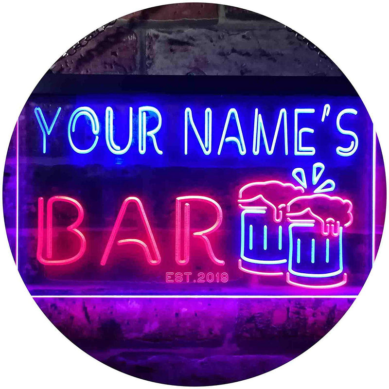 Personalized Beer Mugs Bar LED Light Sign - LED Gift Works