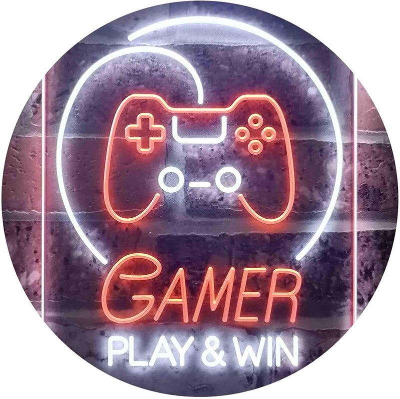 Gamer Play Win Game Room LED Light Sign - LED Gift Works