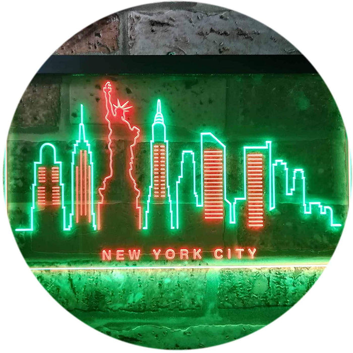 New York City Skyline Statue of Liberty LED Light Sign - Way Up Gifts