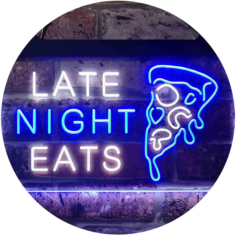 Late Night Eats Pizza LED Light Sign - LED Gift Works