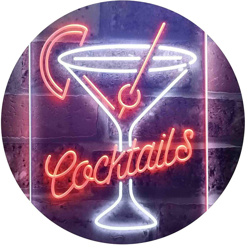 Cocktails Glass Bar Display LED Light Sign - LED Gift Works