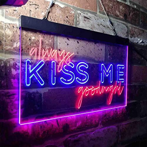 Always Kiss Me Goodnight LED Light Sign - LED Gift Works