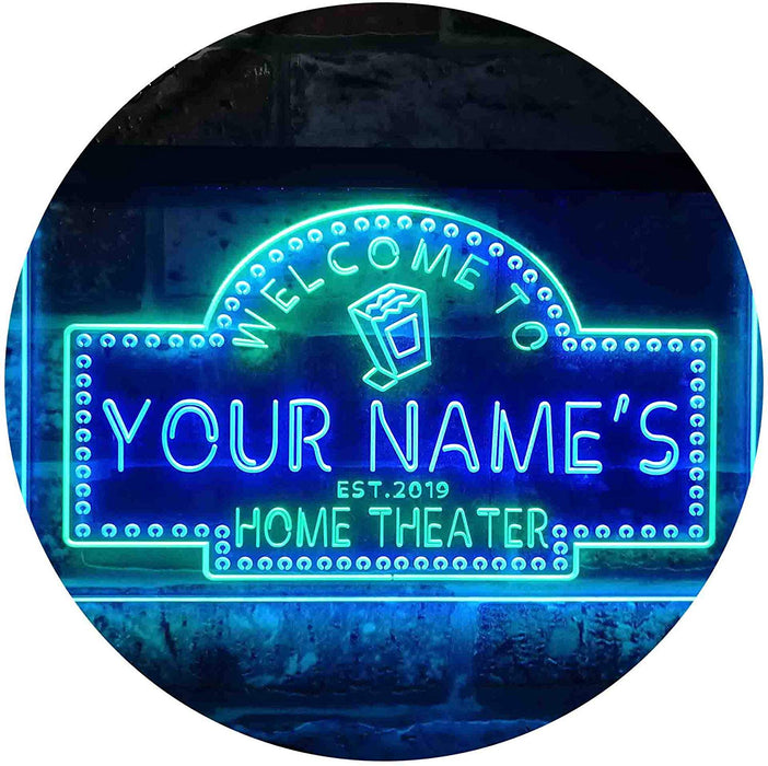 Personalized Movie Room Home Theater LED Light Sign - Way Up Gifts
